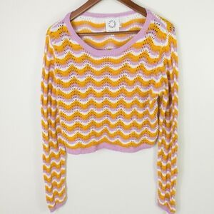 Lili Sidonio Striped Knit Sweater Size Small